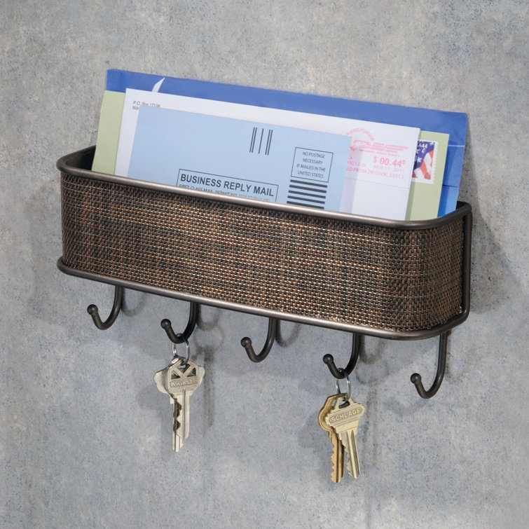 F4 Wall Mail Organizer with Key Hooks Wayfair
